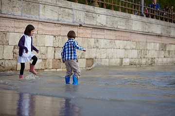 Image showing Flooded Budapest Quay