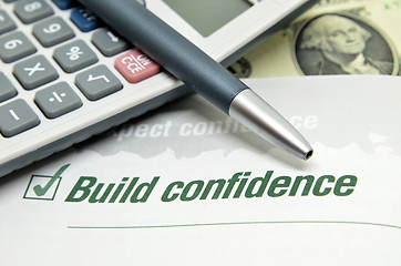 Image showing Build confidence printed on book