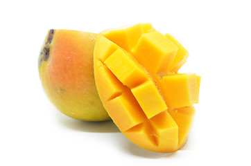 Image showing Mango cubes slices