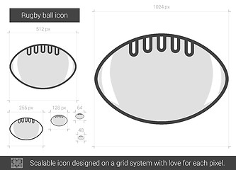 Image showing Rugby ball line icon.