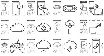 Image showing Mobility line icon set.