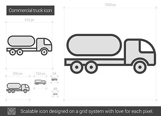 Image showing Commercial truck line icon.