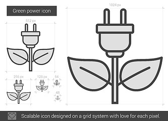 Image showing Green power line icon.