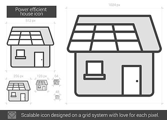 Image showing Power efficient house line icon.