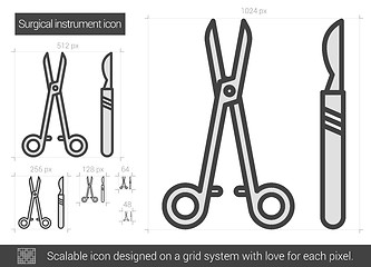 Image showing Surgical instruments line icon.