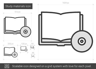 Image showing Study materials line icon.