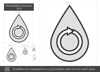 Image showing Renewable resources line icon.