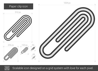 Image showing Paper clip line icon.