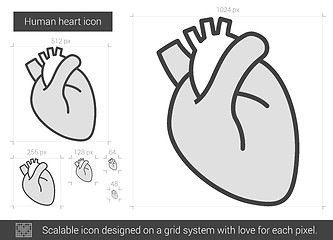 Image showing Human heart line icon.