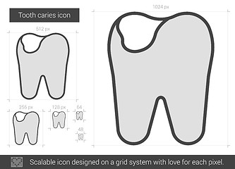 Image showing Tooth caries line icon.