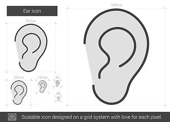 Image showing Ear line icon.