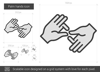 Image showing Palm hands line icon.