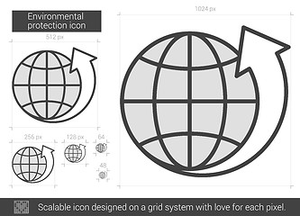 Image showing Environmental protection line icon.