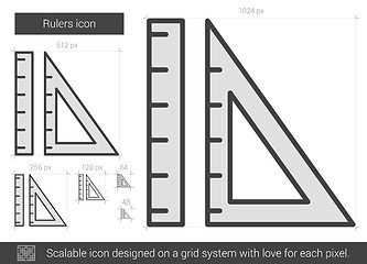 Image showing Rulers line icon.