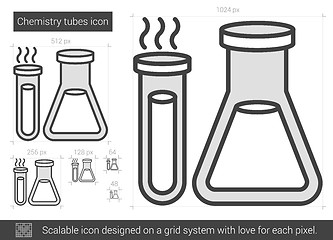 Image showing Chemistry tubes line icon.