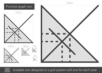 Image showing Function graph line icon.