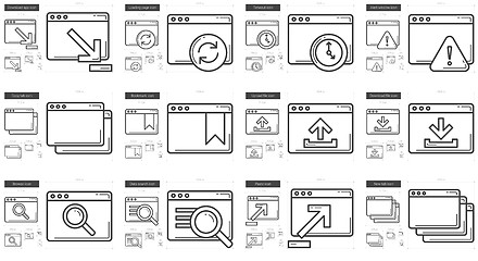 Image showing Application line icon set.