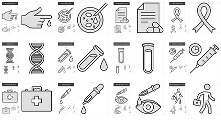 Image showing Medicine line icon set.