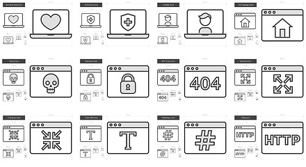 Image showing Application line icon set.