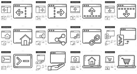 Image showing Application line icon set.