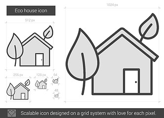 Image showing Eco house line icon.