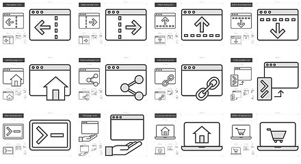 Image showing Application line icon set.