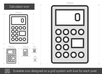 Image showing Calculator line icon.