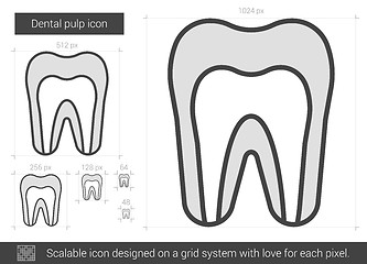 Image showing Dental pulp line icon.