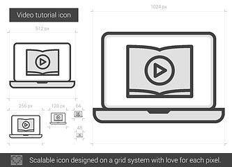 Image showing Video tutorial line icon.