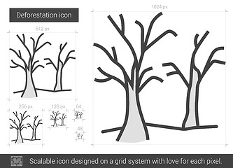 Image showing Deforestation line icon.