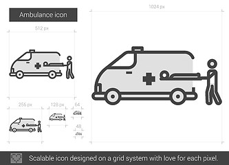 Image showing Ambulance line icon.