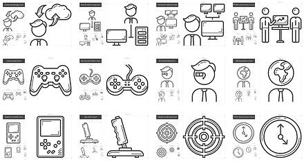 Image showing Hi-Tech line icon set.