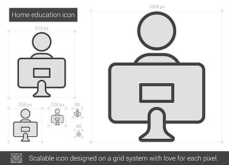 Image showing Home education line icon.