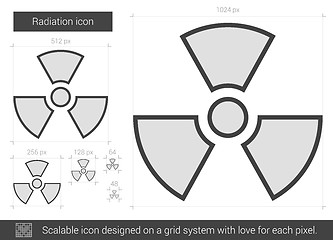 Image showing Radiation line icon.