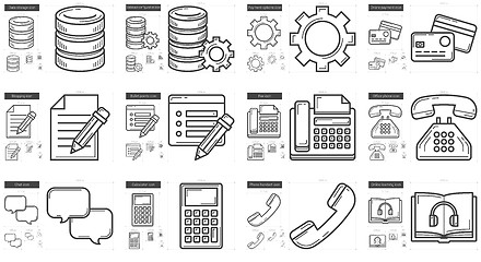 Image showing Technology line icon set.