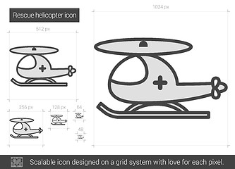 Image showing Rescue helicopter line icon.