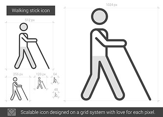 Image showing Walking stick line icon.