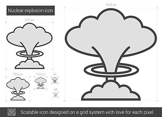 Image showing Nuclear explosion line icon.