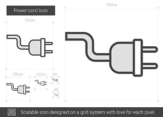 Image showing Power cord line icon.