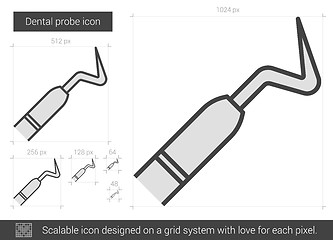 Image showing Dental probe line icon.