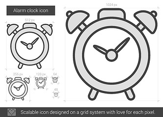 Image showing Alarm clock line icon.