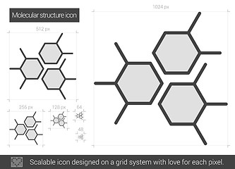 Image showing Molecular structure line icon.