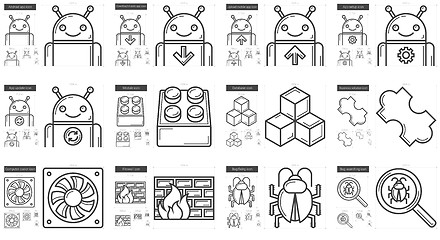 Image showing Programming line icon set.