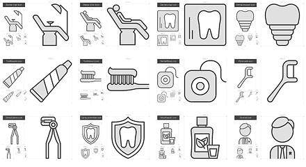 Image showing Stomatology line icon set.