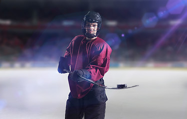 Image showing hockey player portrait