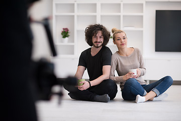 Image showing young couple in their new home