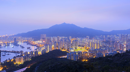 Image showing Hong Kong Tuen Mun skyline and South China sea