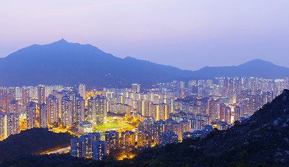 Image showing Hong Kong Tuen Mun skyline and South China sea