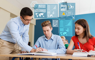 Image showing group of students and teacher at school classroom