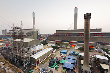 Image showing Hong Kong power station at sunset